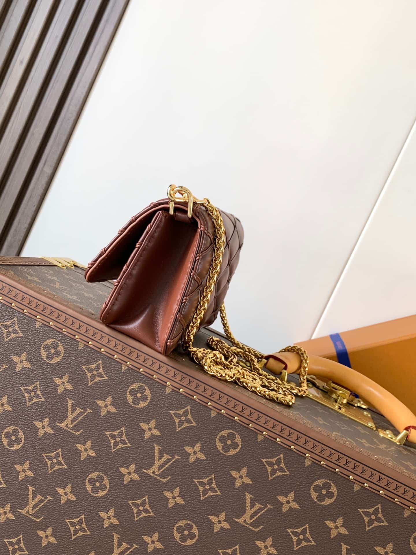 Louis Vuitton Wallet On Chain GO-14 Tan Lambskin leather M13841 High