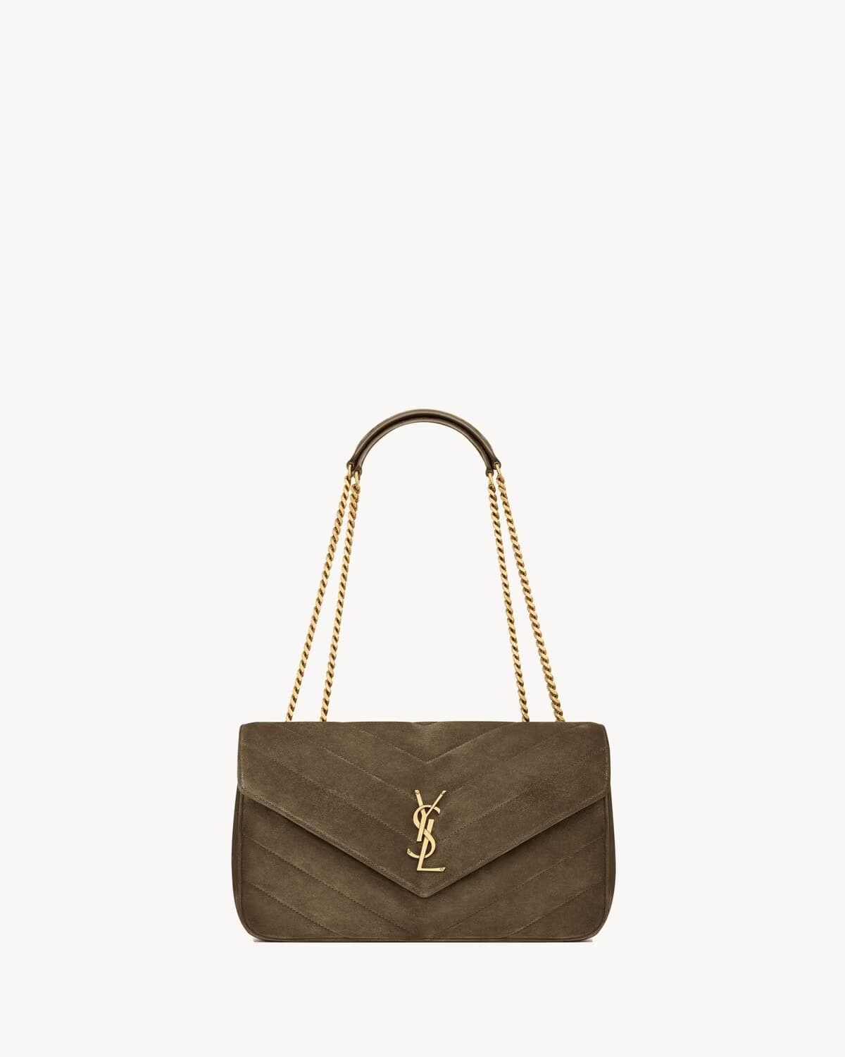 Saint Laurent LOULOU Medium in MATELASSÉ Suede LIGHT MUSK High