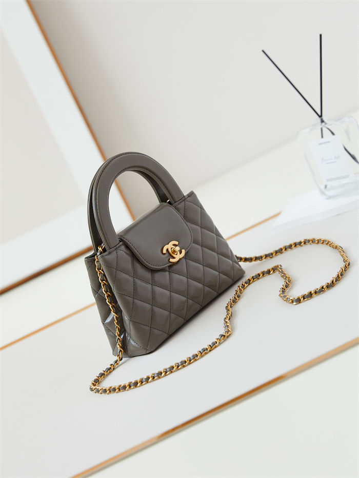 Chanel MINI SHOPPING BAG AS4416 Shiny Aged Calfskin & Gold-Tone Metal Taupe A