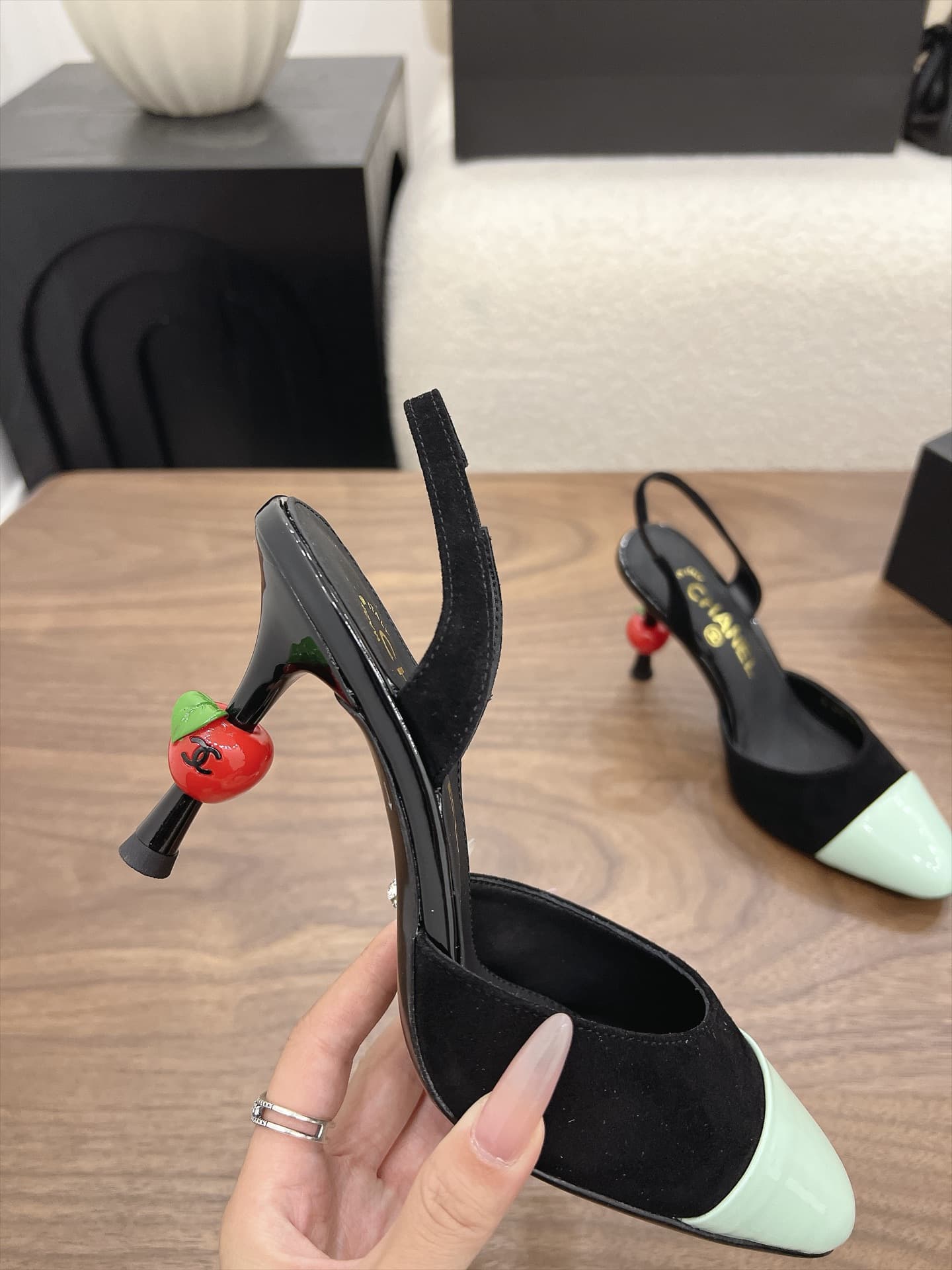 Chanel Cap Toe CC Slingback Pumps