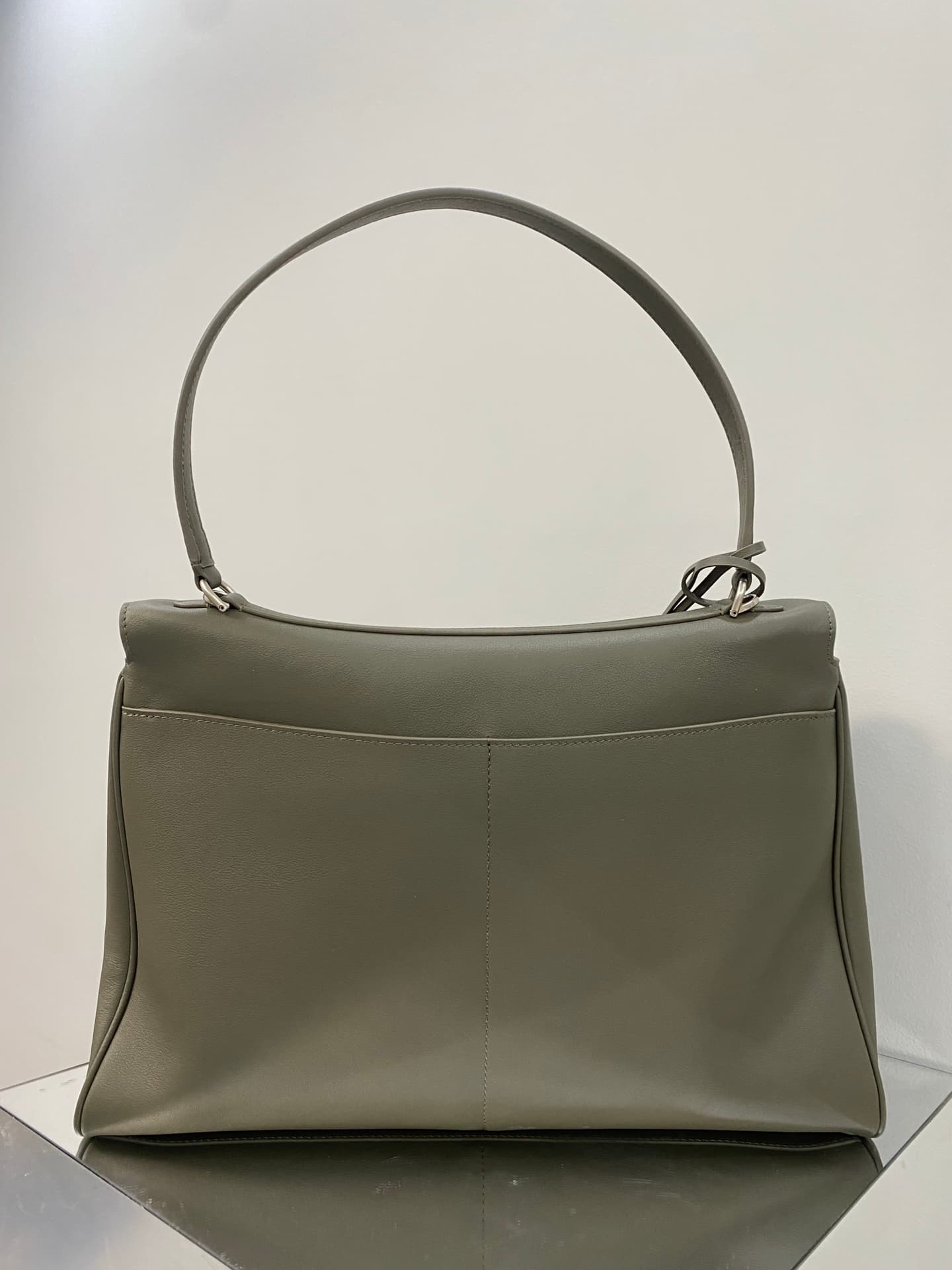 Balenciaga Rodeo Large Bag in Khaki Leather With Silver-Tone Metal TOP