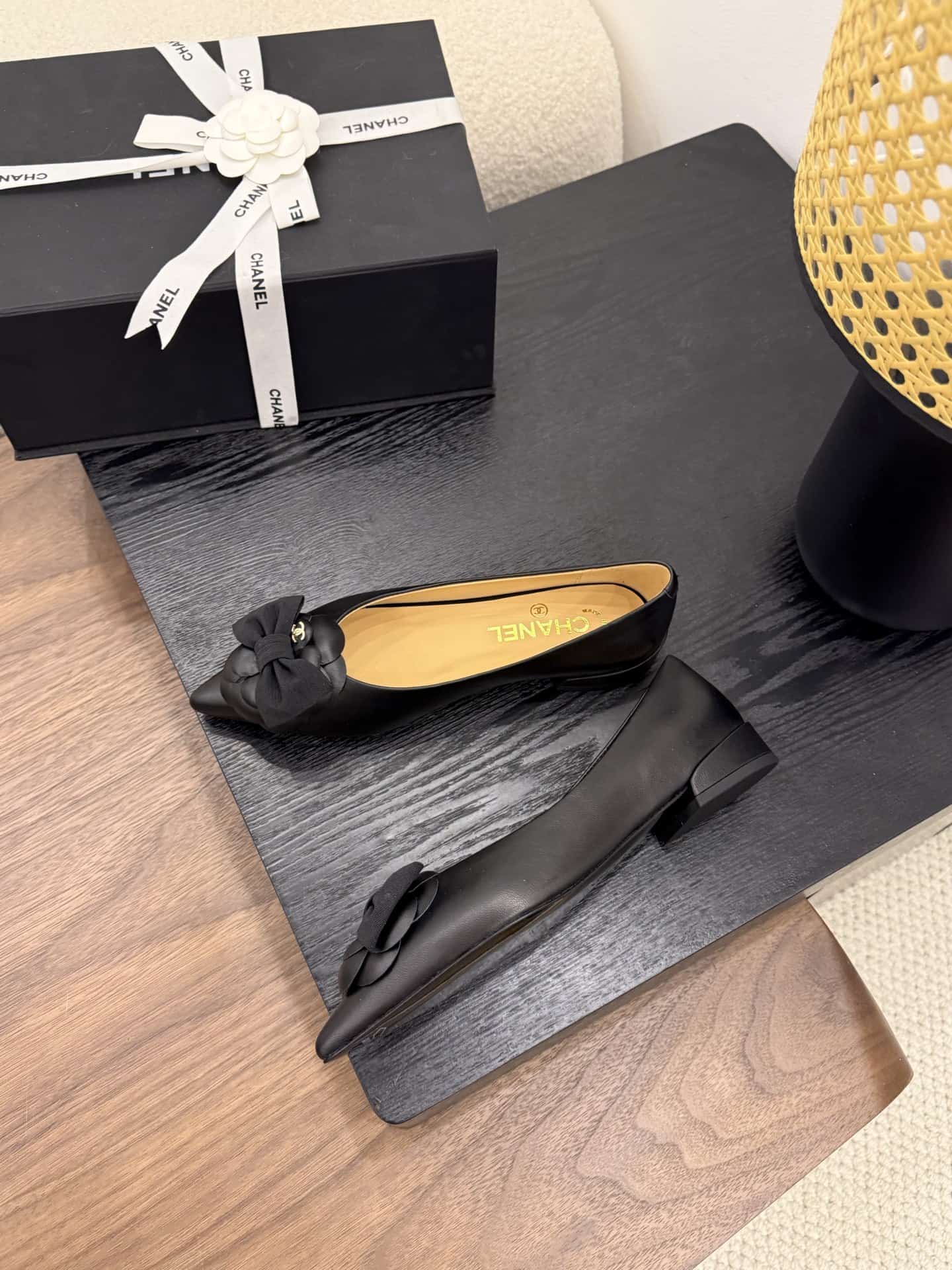 Chanel Lambskin Camellia Ballerina Flats shoes Women