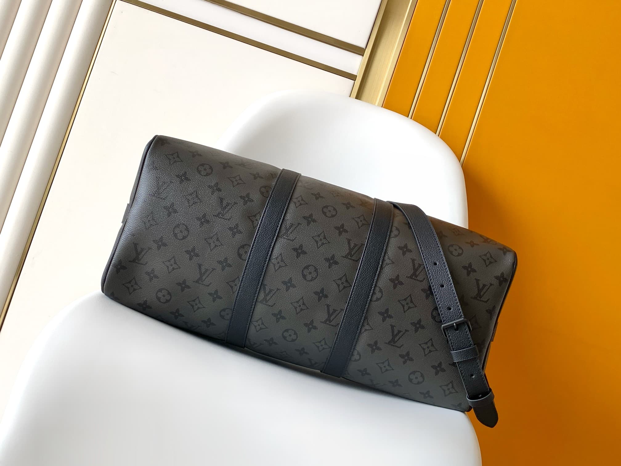 Louis Vuitton Keepall Bandouliere 45 Black Monogram Midnight coated canvas M28403 High