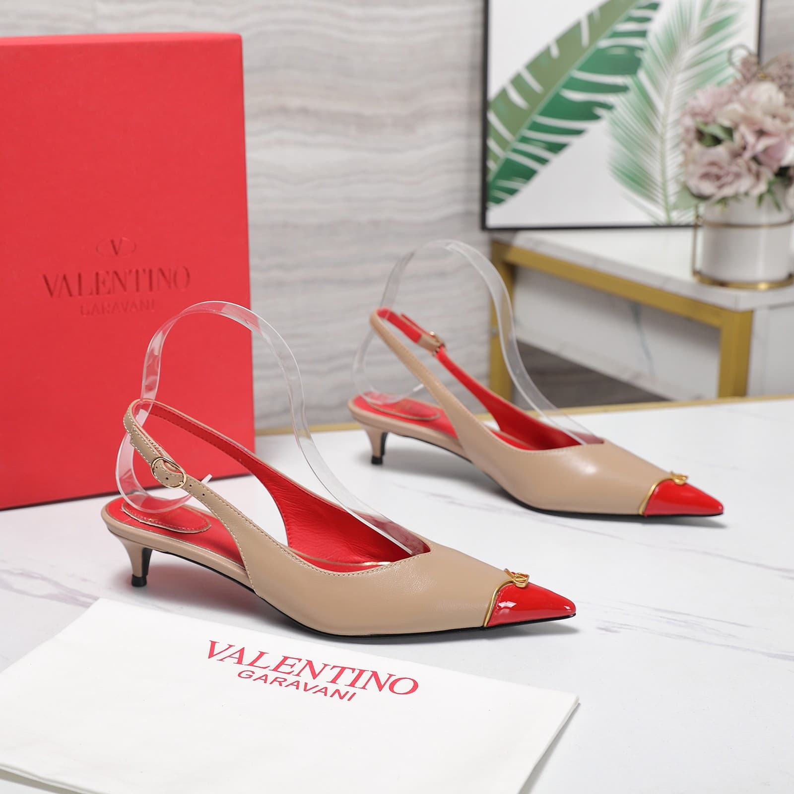 Valentino Garavani VLogo Signature kitten-heel slingback pumps