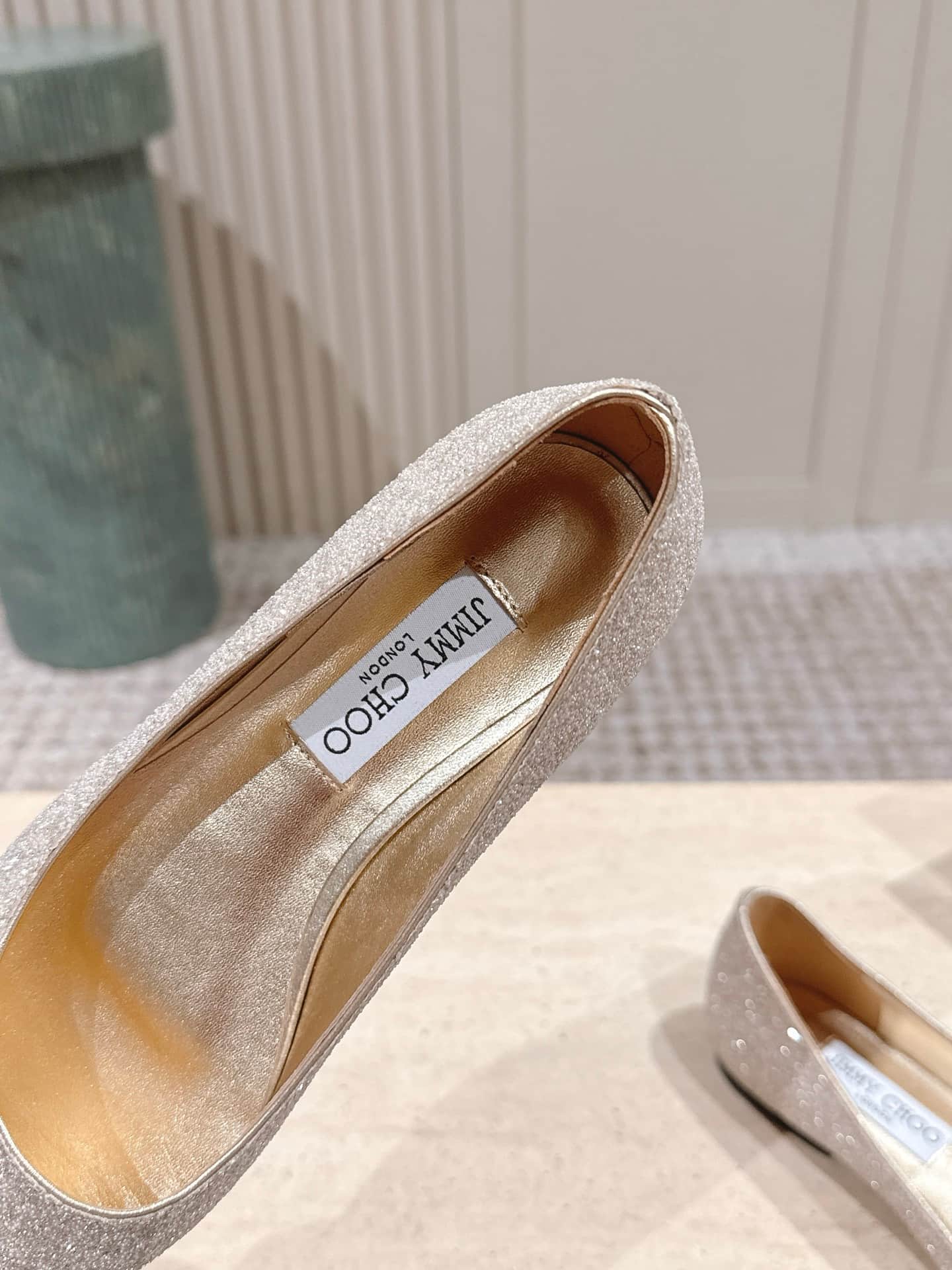 Jimmy Choo Romy Dusty Glitter Flats