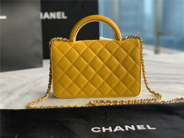 Chanel Wallet on Chain With Handle AP2844 Lambskin & Gold-Tone Metal Yellow A