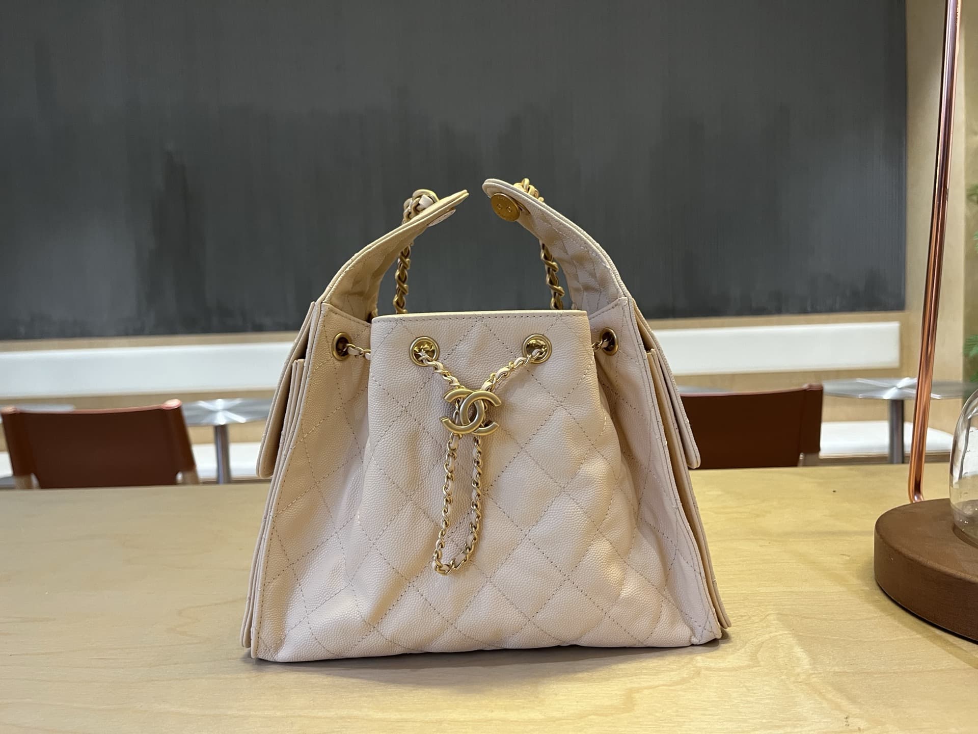 Chanel 25 Small Hobo handbag AS5293 Grained Calfskin & Gold-tone Metal Cream A