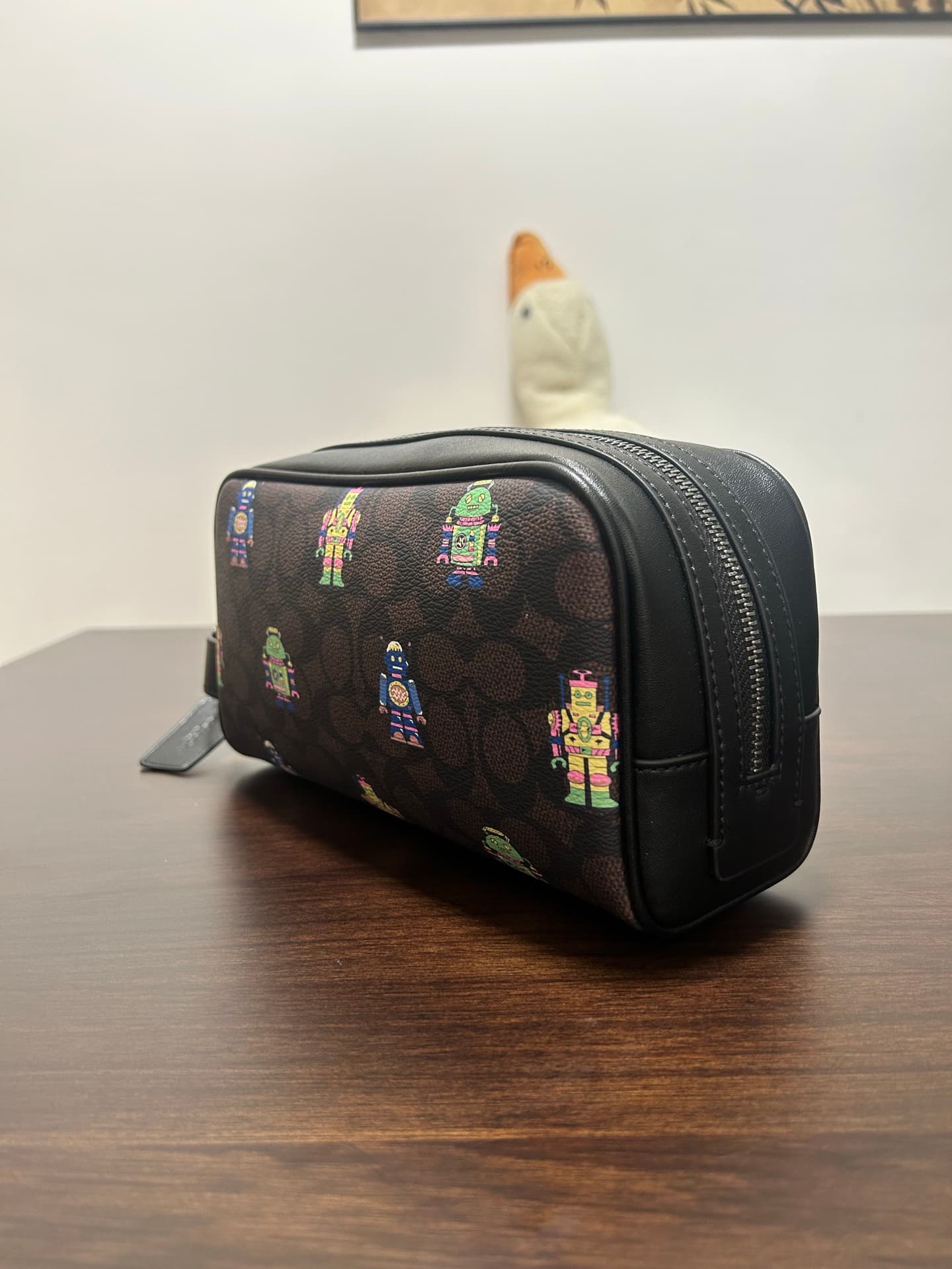 Coach Small Travel Kit in Signature Coated Canvas with Vibrant Robot Print High