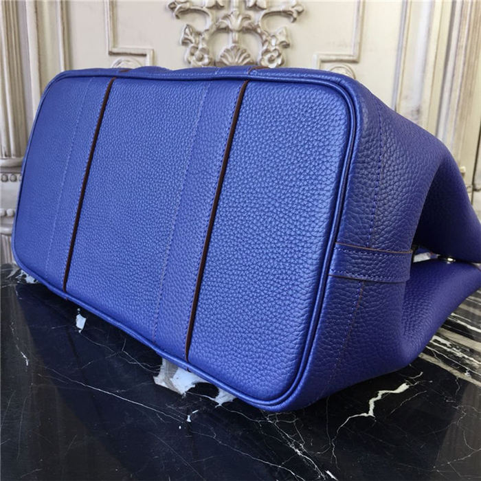 Hermes Garden Party 30/36 Bag Calfskin In Royal Blue High