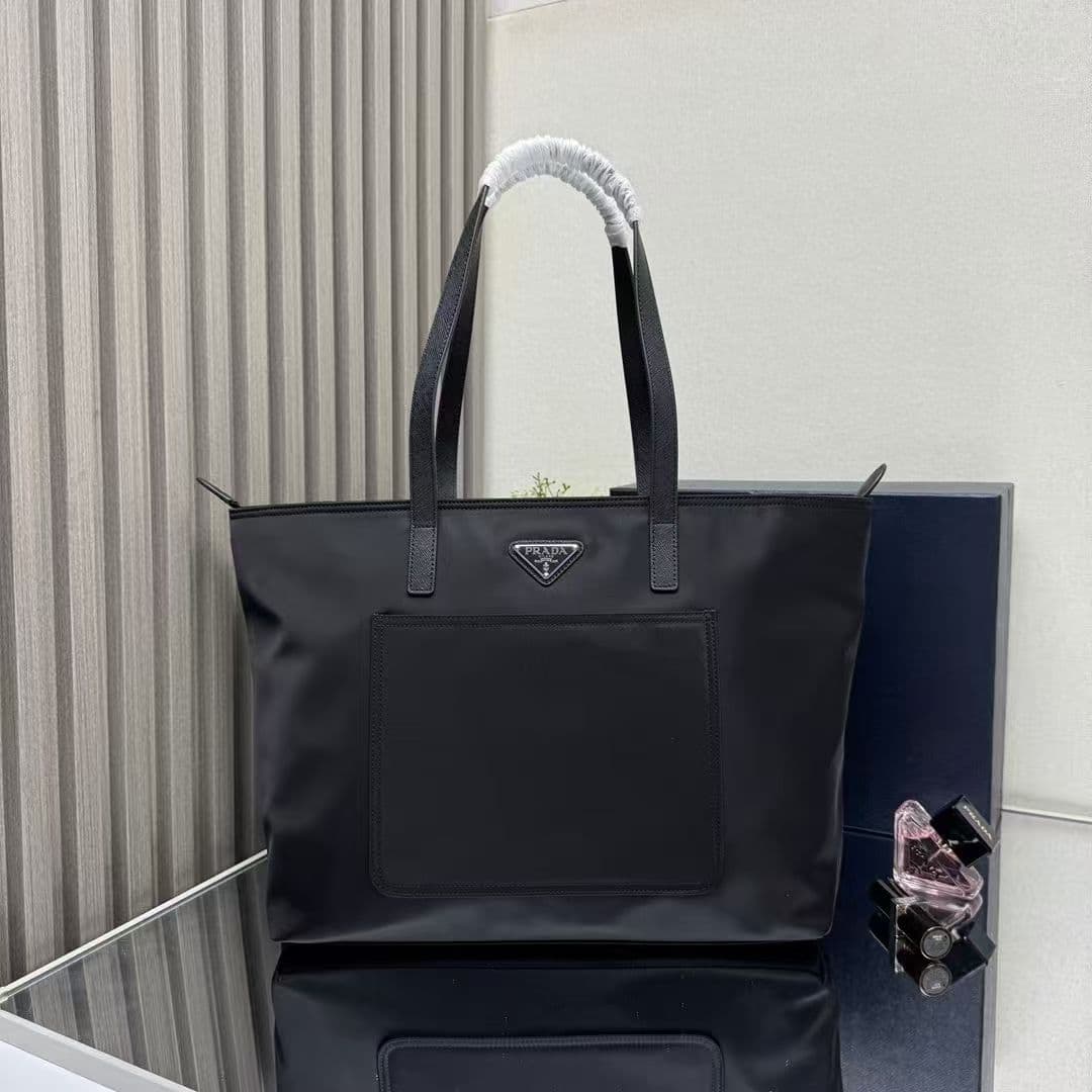Prada Re-Nylon Tote Bag Black High