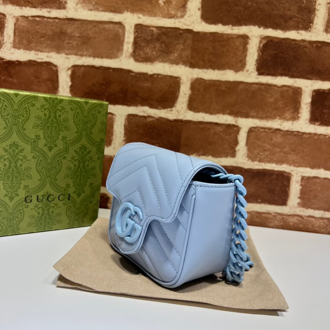 Gucci GG Marmont belt bag ‎739599 blue High