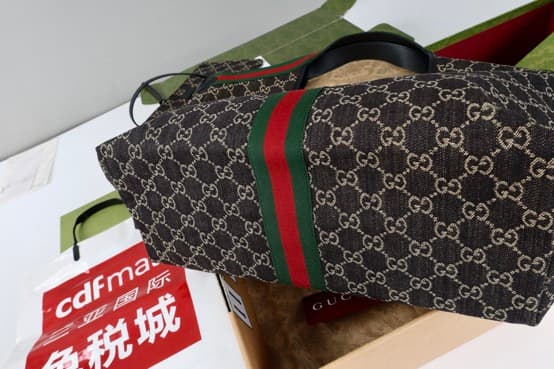Gucci Giglio large tote bag black GG denim 853971 High