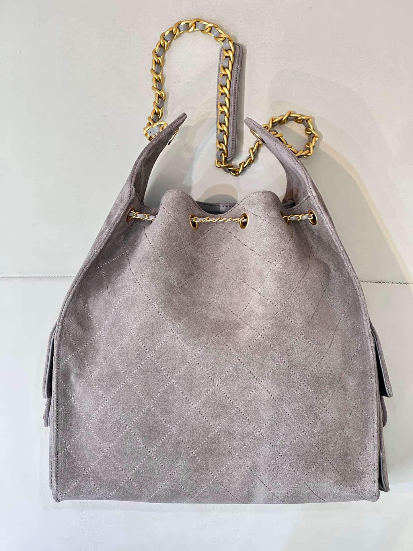 Chanel 25 Medium Hobo handbag AS5311 Suede &Gold-tone Metal Grey TOP