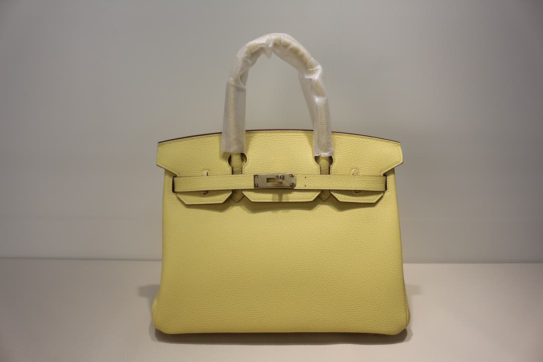 Hermes Birkin 25/30/35cm Bag Togo Leather In Jaune Poussin WAX High