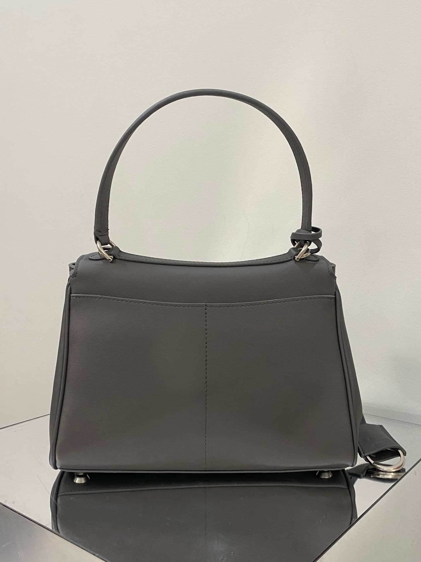 Balenciaga Rodeo Small Bag in Grey Leather With Silver-Tone Metal TOP