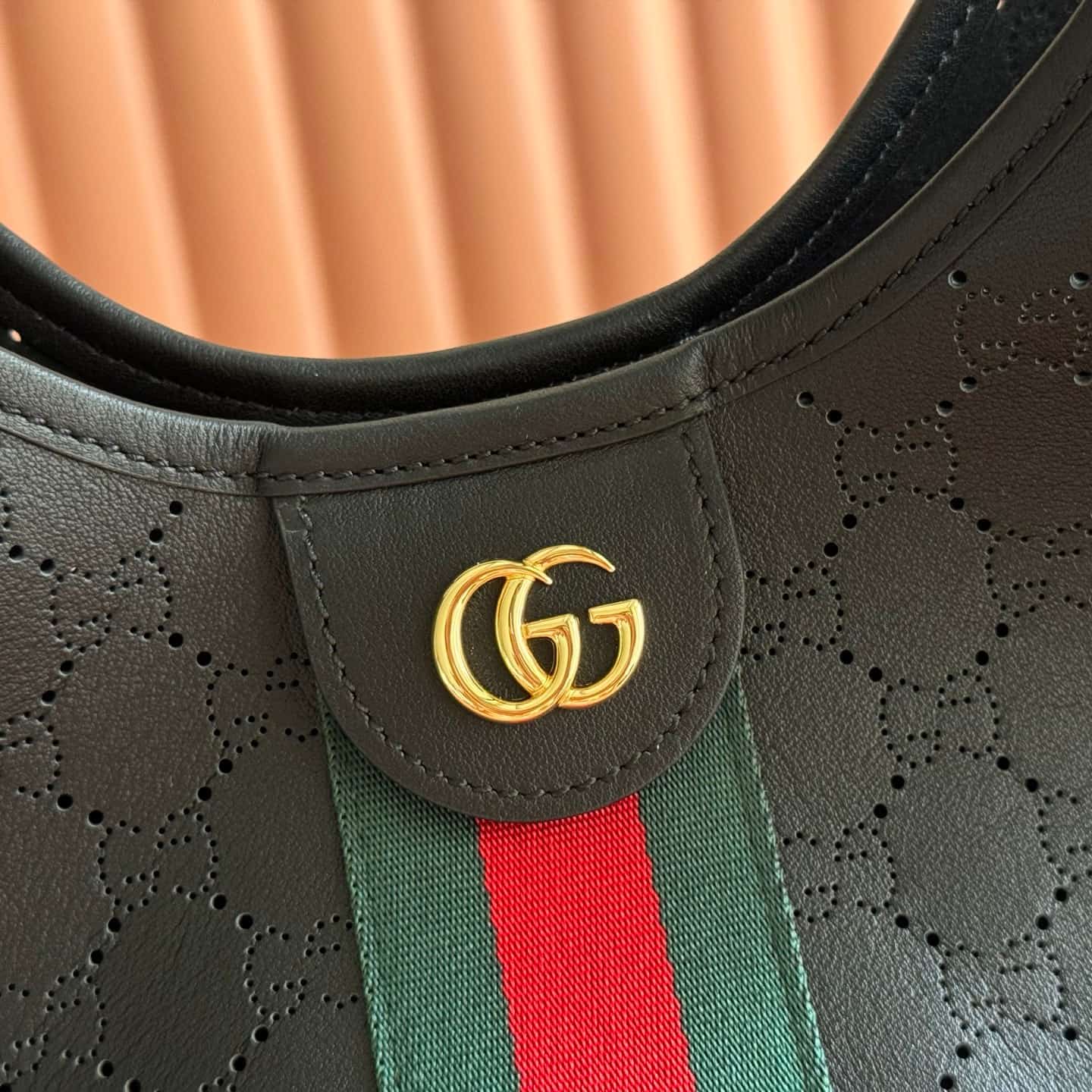 Gucci Giglio small tote bag black GG leather 860845 High