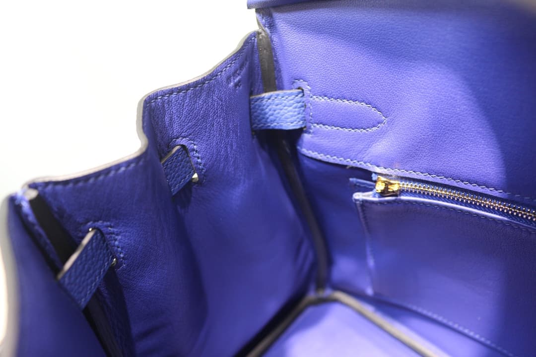 Hermes Birkin 25/30/35cm Bag Togo Leather In Blue Electric WAX High