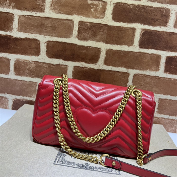 GG Marmont small matelassé shoulder bag 443497 red High