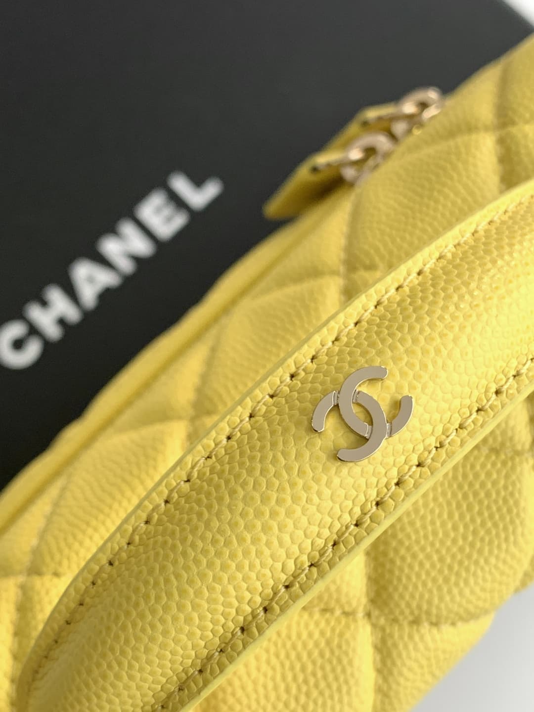 Chanel VANITY WITH CHAIN AP4407 Grained Calfskin & Gold-Tone Metal Yellow High
