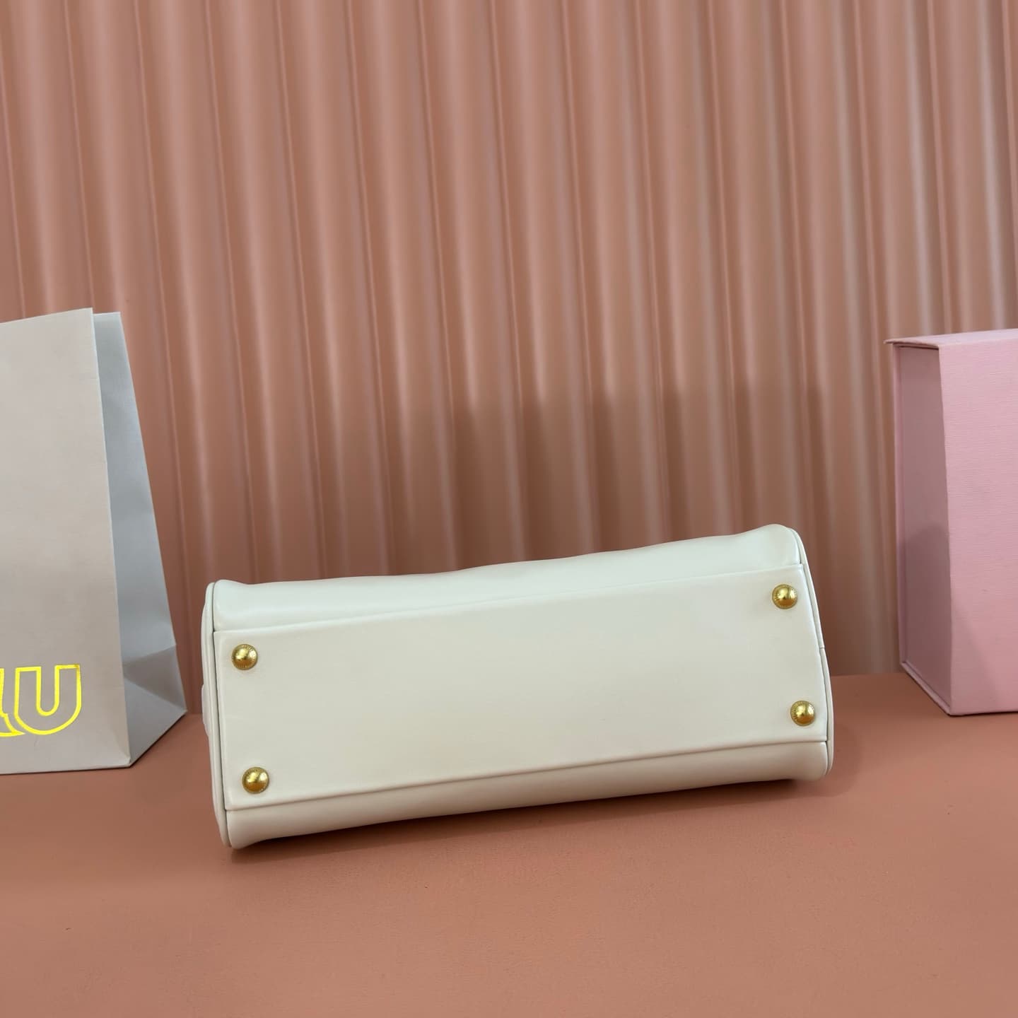 Miu Miu Chalk White Beau Leather Bag 5BB193 TOP
