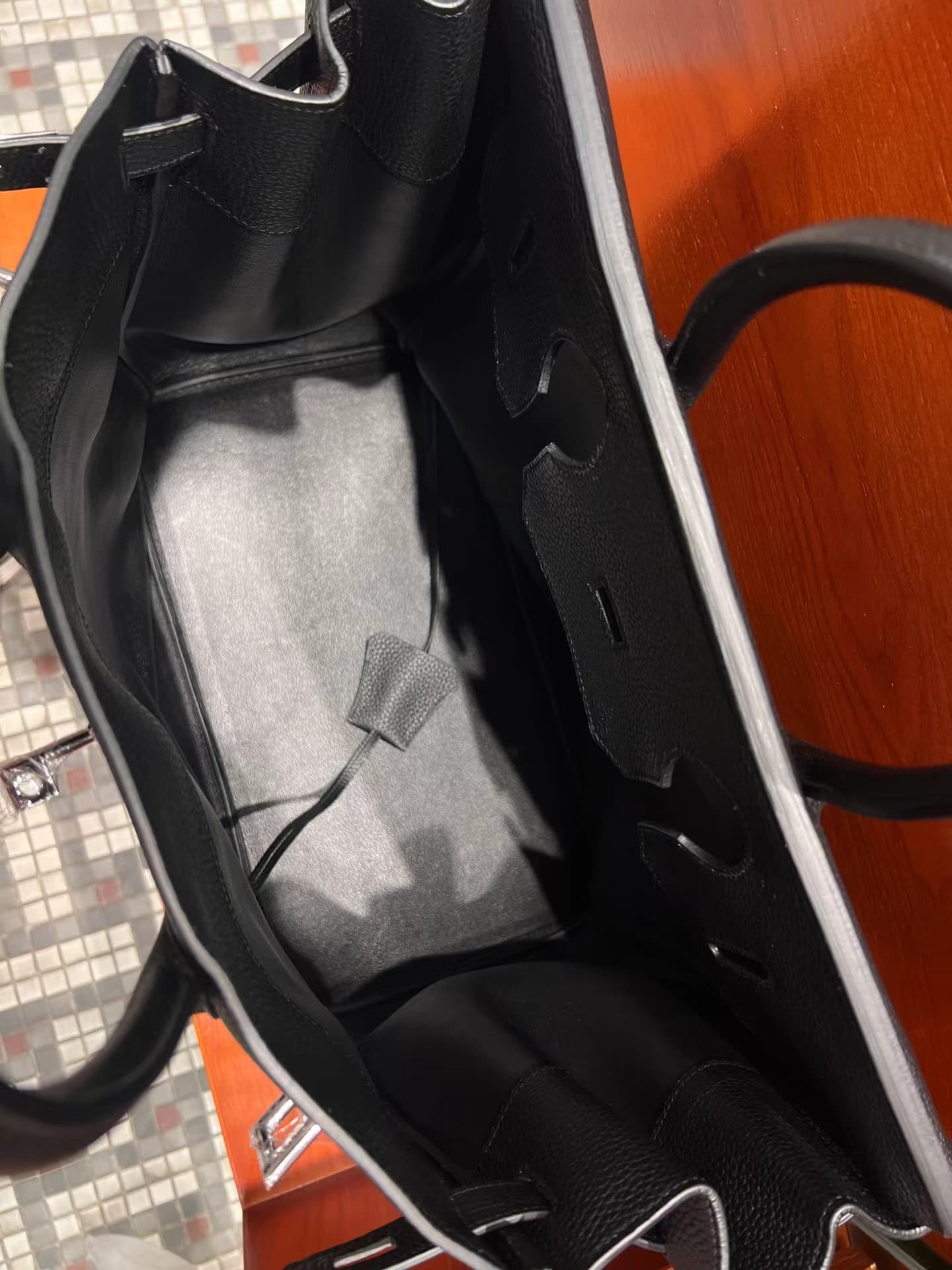 Hermes HAC Birkin 40 Bag Togo Leather In Black WAX High Customizing Style