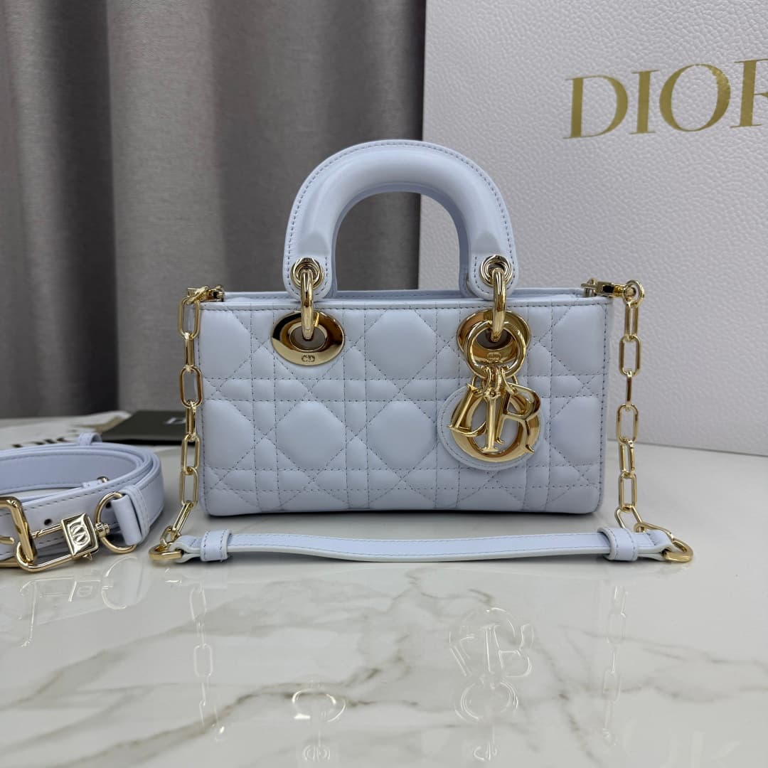 Dior Lady D-Joy Bag Light Blue Cannage Lambskin M0636 High