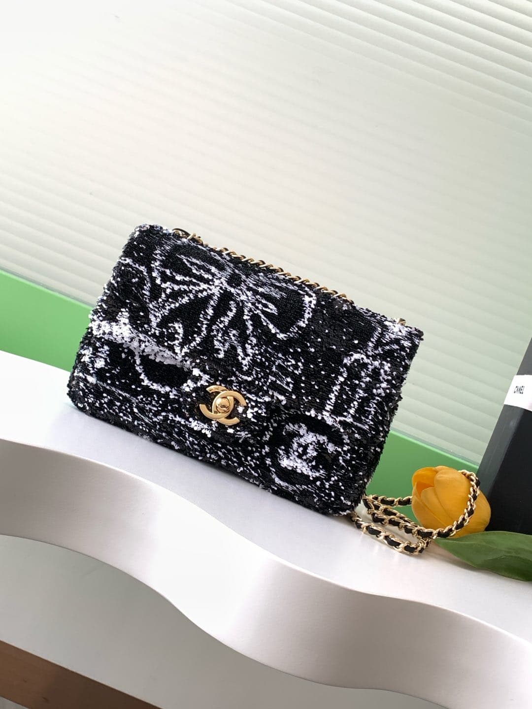 Chanel Flap Bag Sequins & Gold-Tone Metal AS4561  A
