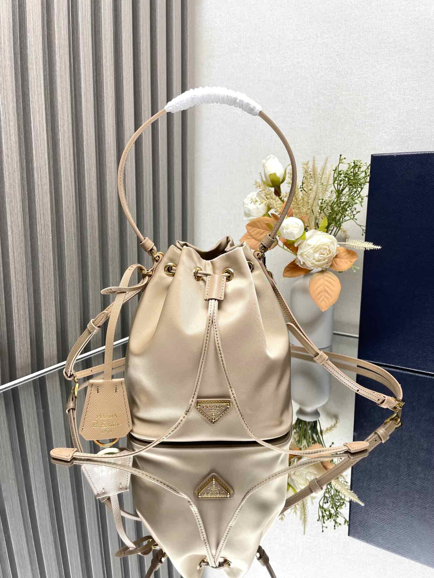 Prada Re-Edition 1978 Re-Nylon mini-bag 1BE067 Desert Beige High