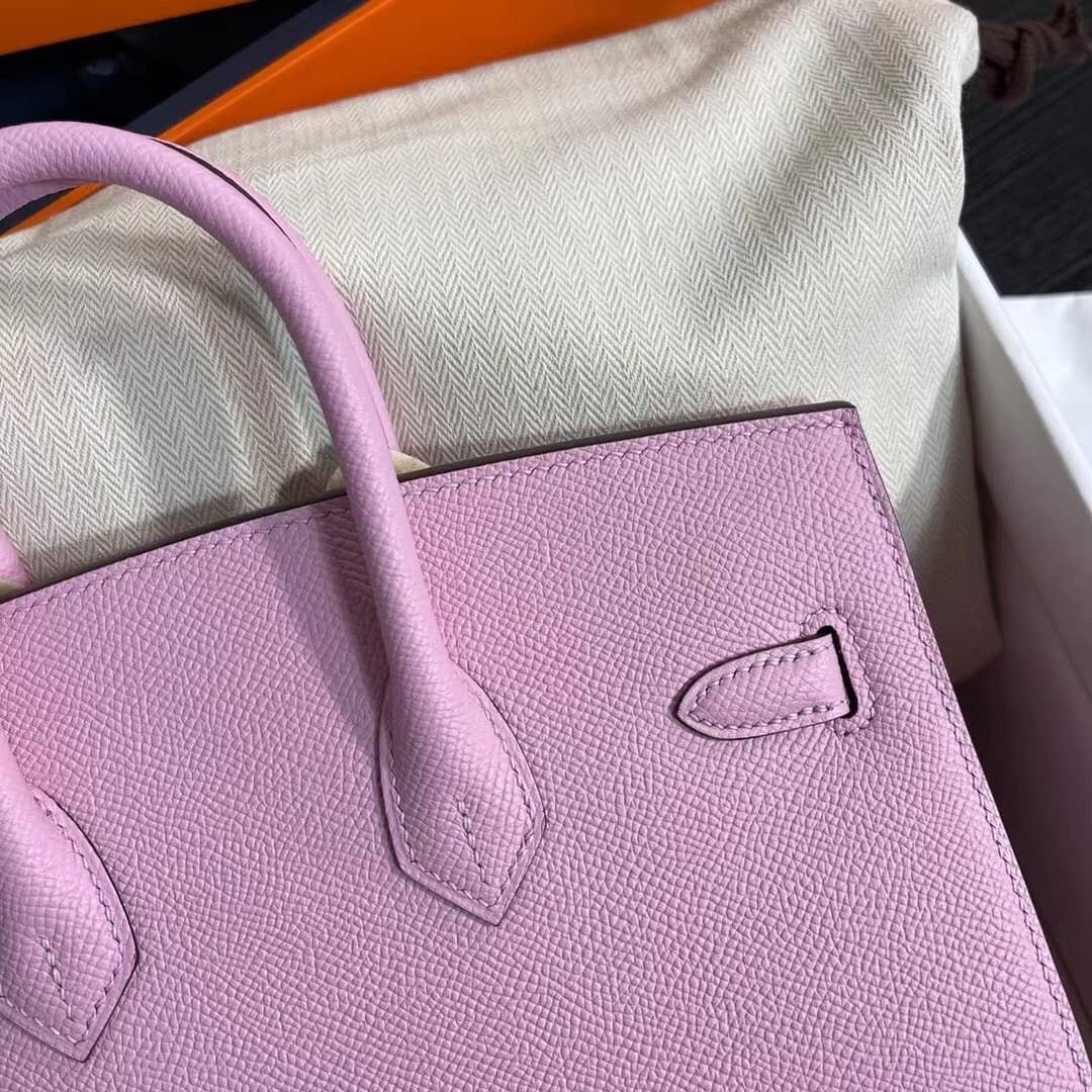 Hermes Birkin Sellier Bag 25/30cm Epsom Leather WAX Mauve Sylvestre High