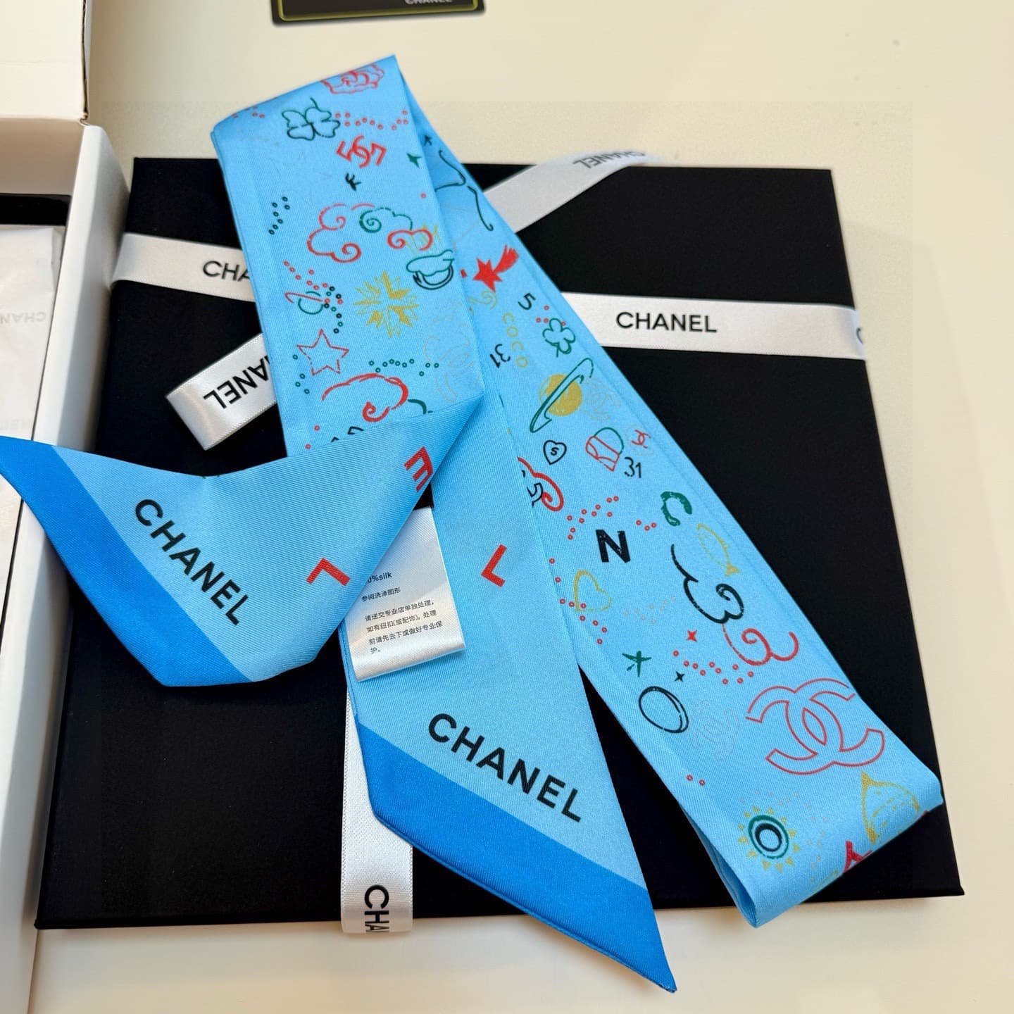Chanel Silk Slim Bandeau Scarf