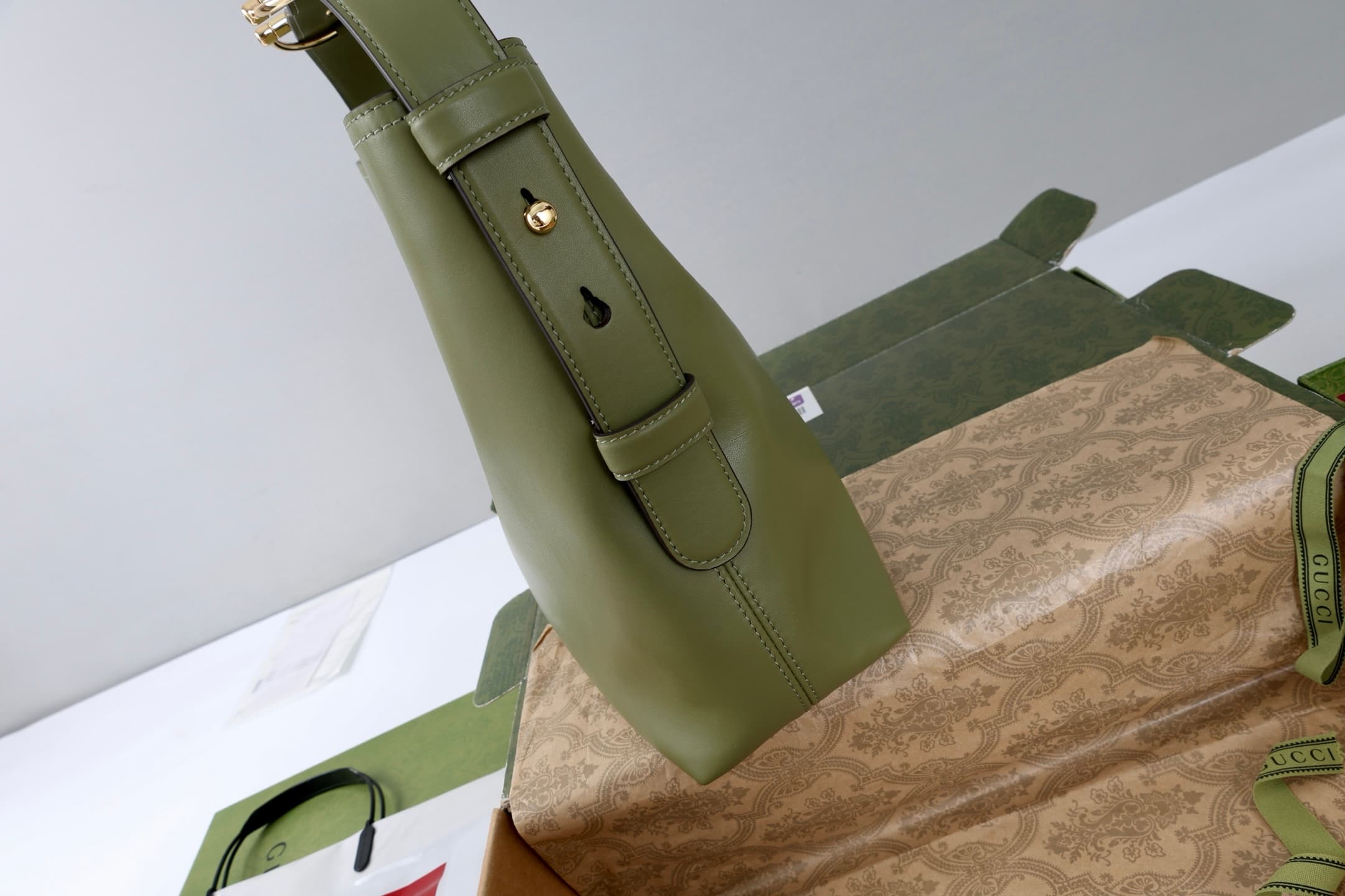 Gucci Beatrix medium tote bag Green soft smooth leather ‎850926 High