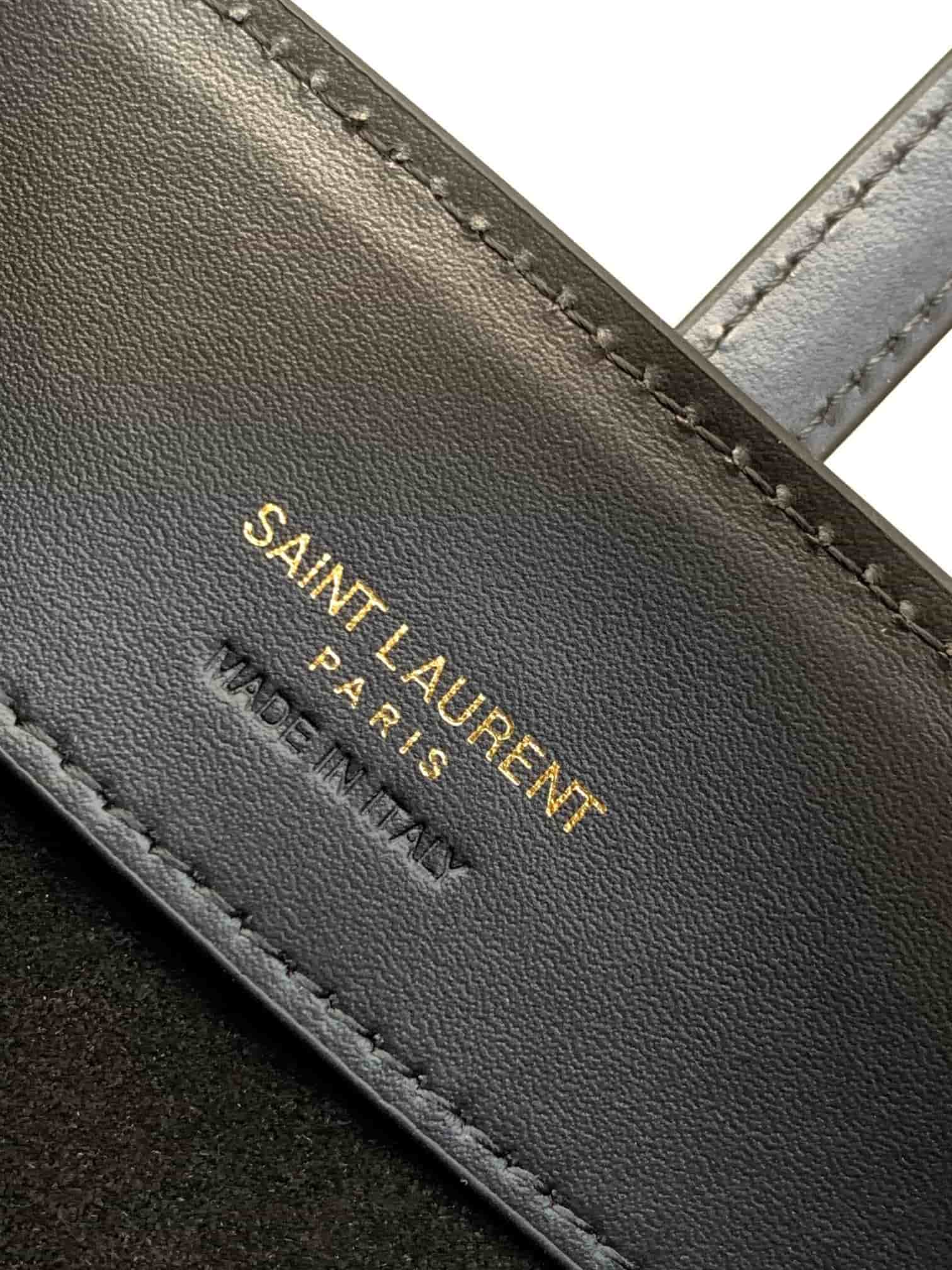 Saint Laurent Le 37 mini black leather bucket bag High
