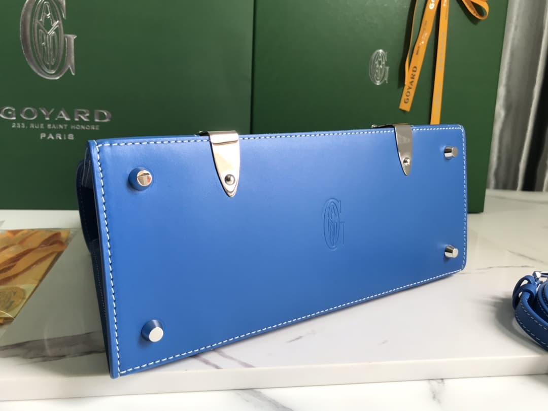 Saïgon PM Bag Goyardine Canvas & Clamecy Cowhide Blue High