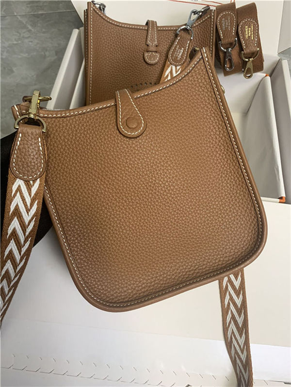 Hermes Evelyne III TPM Mini Bag Togo Leather In Gold WAX High