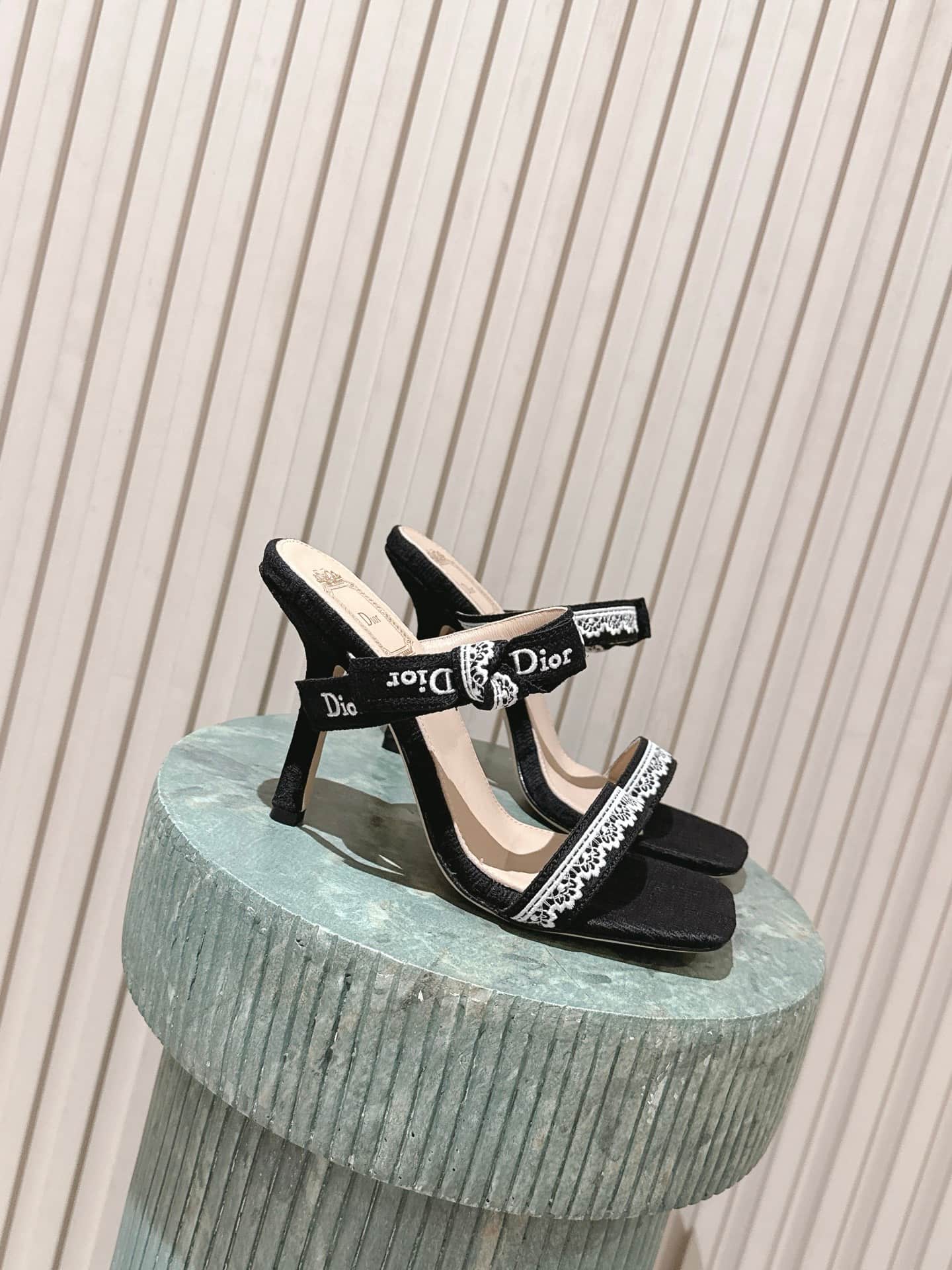 Dior Dentelle Heeled Slides