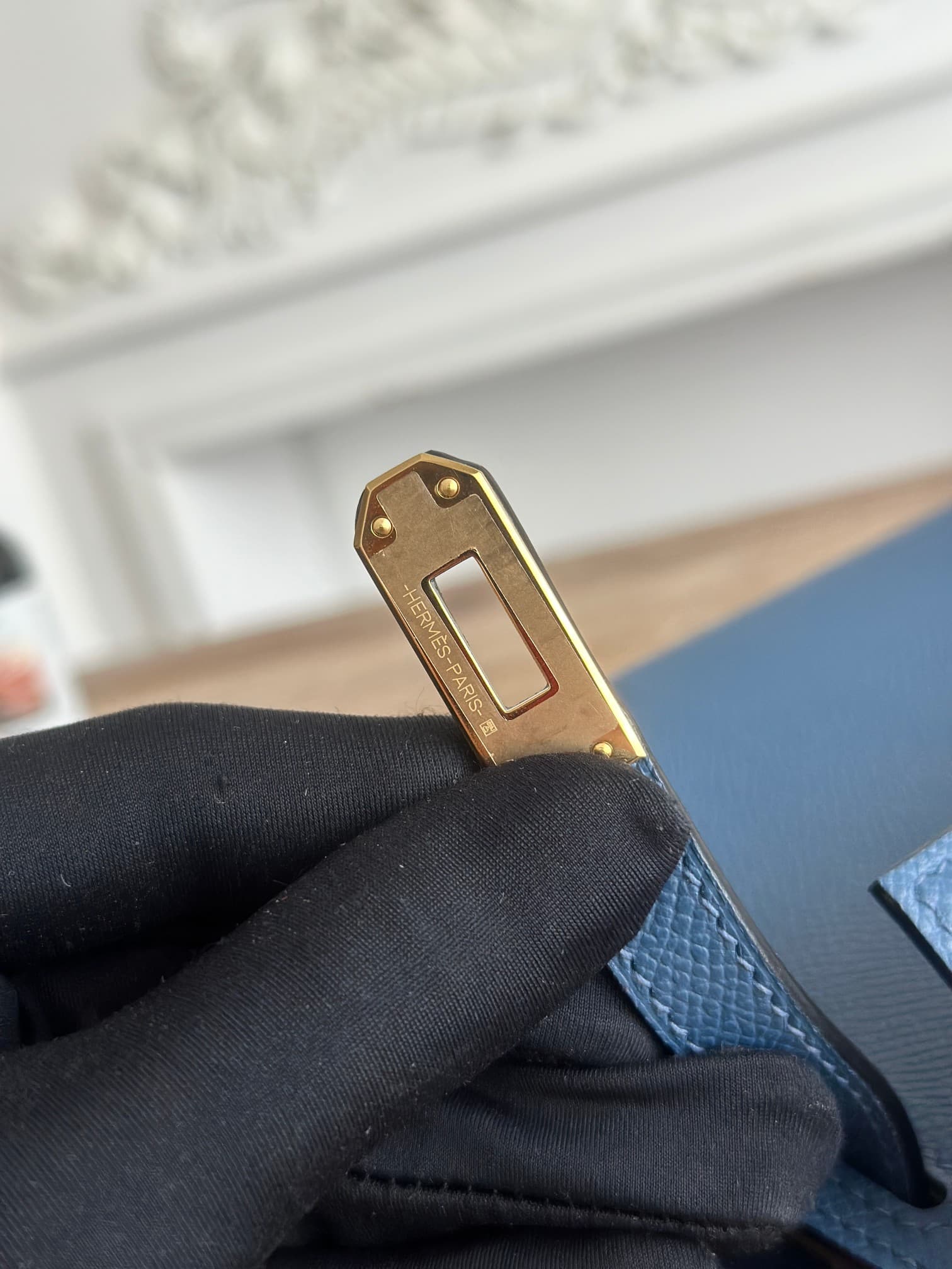 Hermes Kelly Mini II Bag Epsom Leather WAX Deep Bleu High