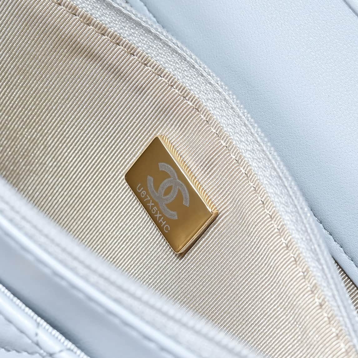Chanel Wallet on Chain Quilted Leather  & Gold-Tone Metal Light Blue AP3938 High