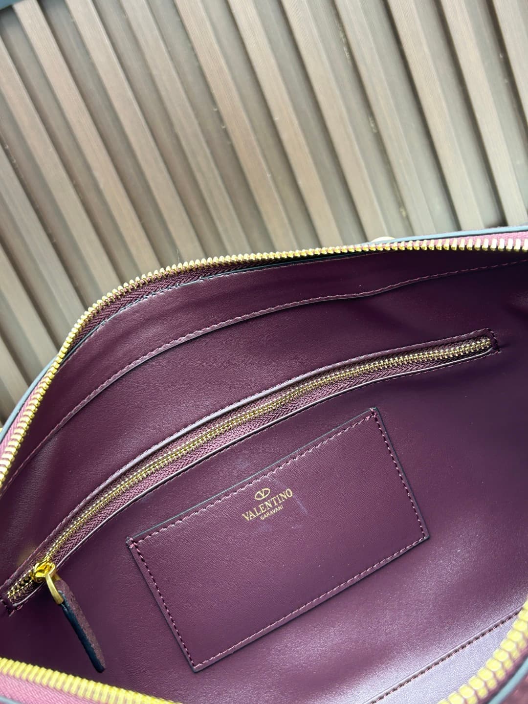 Valentino VLogo Garavani Panthea Shoulder Bag Burgundy Suede Mid