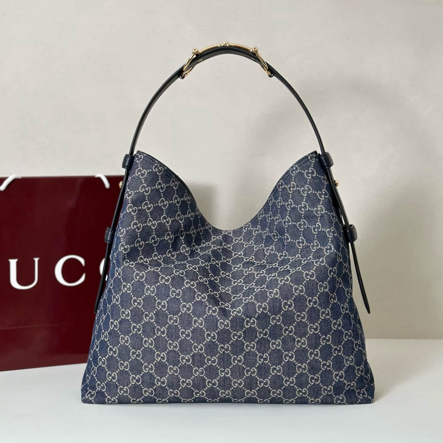 Gucci Beatrix large tote bag 850546 Dark Blue GG canvas High
