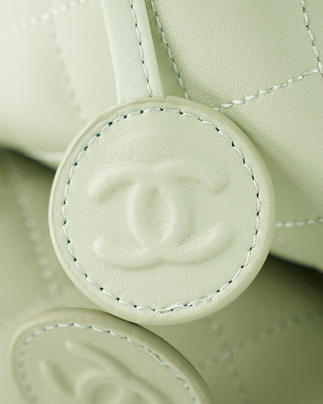 Chanel Clutch with Leather Strap Lambskin & Gold-tone Metal AP5228 Light Green  A