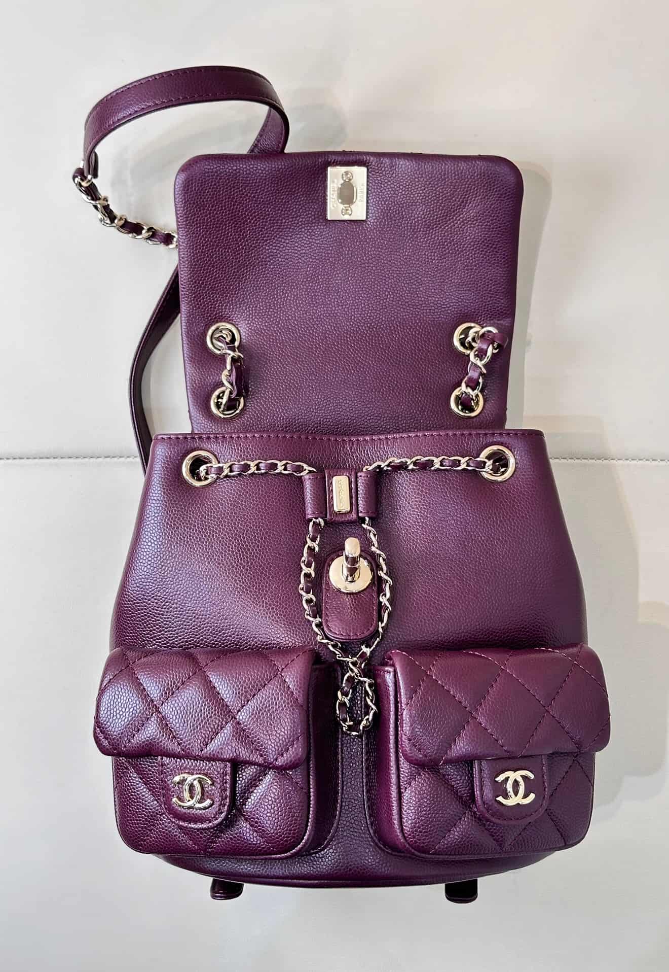 Chanel BACKPACK AS3860 Grained Shiny Calfskin & Gold-Tone Metal Claret TOP