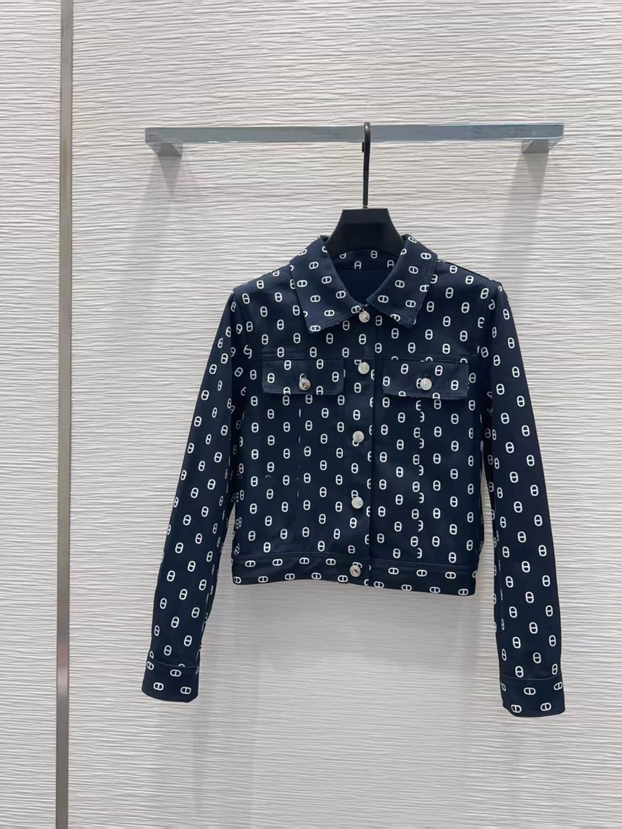 Hermès Chaine d'Ancre printed H canvas denim jacket