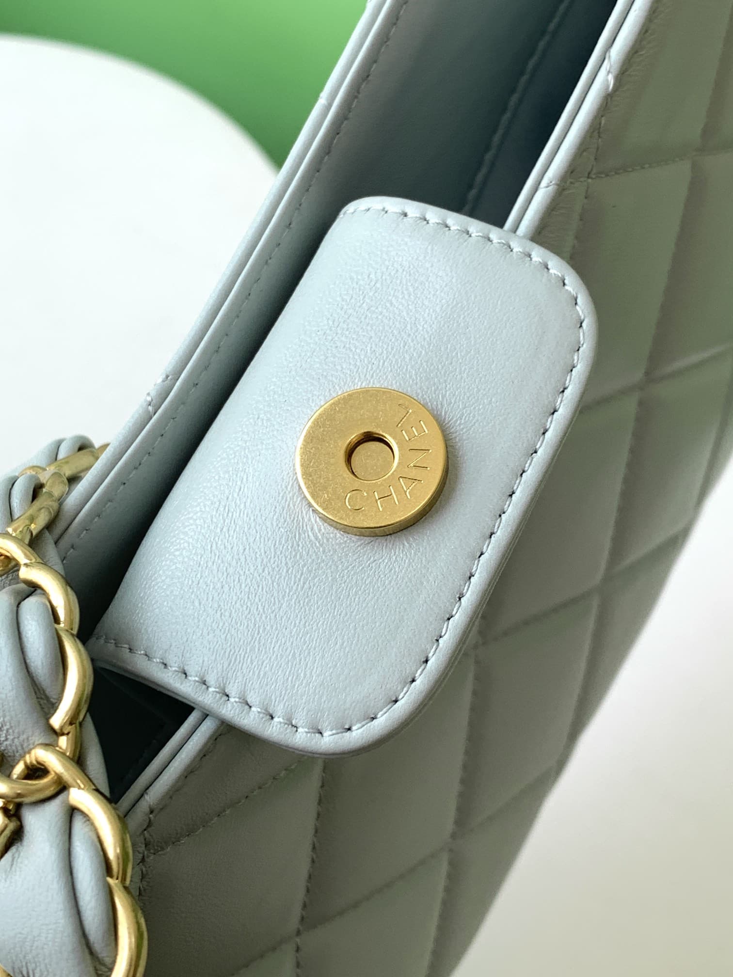Chanel HOBO HANDBAG AS5177 Lambskin & Gold-Tone Metal Blue A