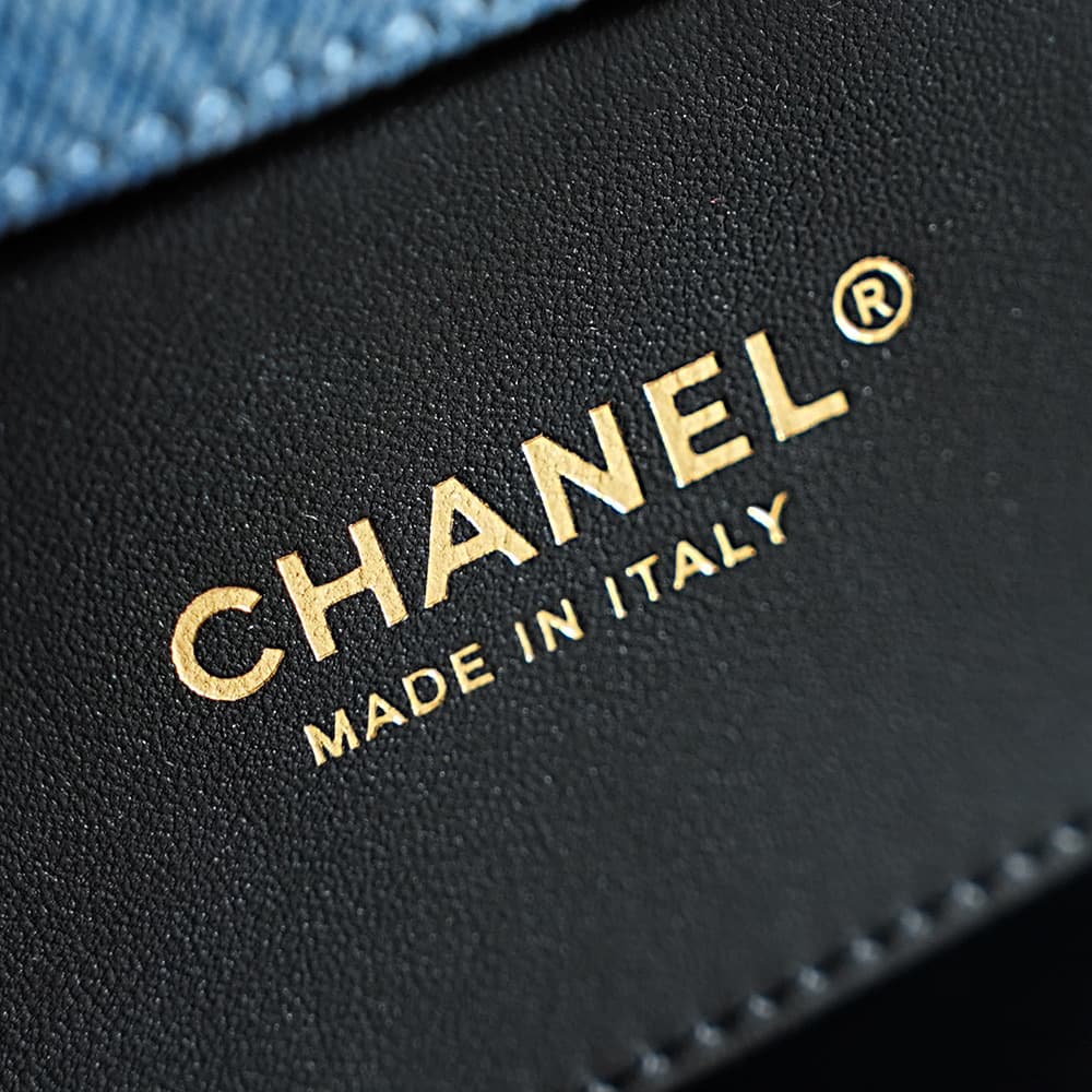 Chanel Flap Bag Denim & Gold-Tone Metal Caramel AS6449 A