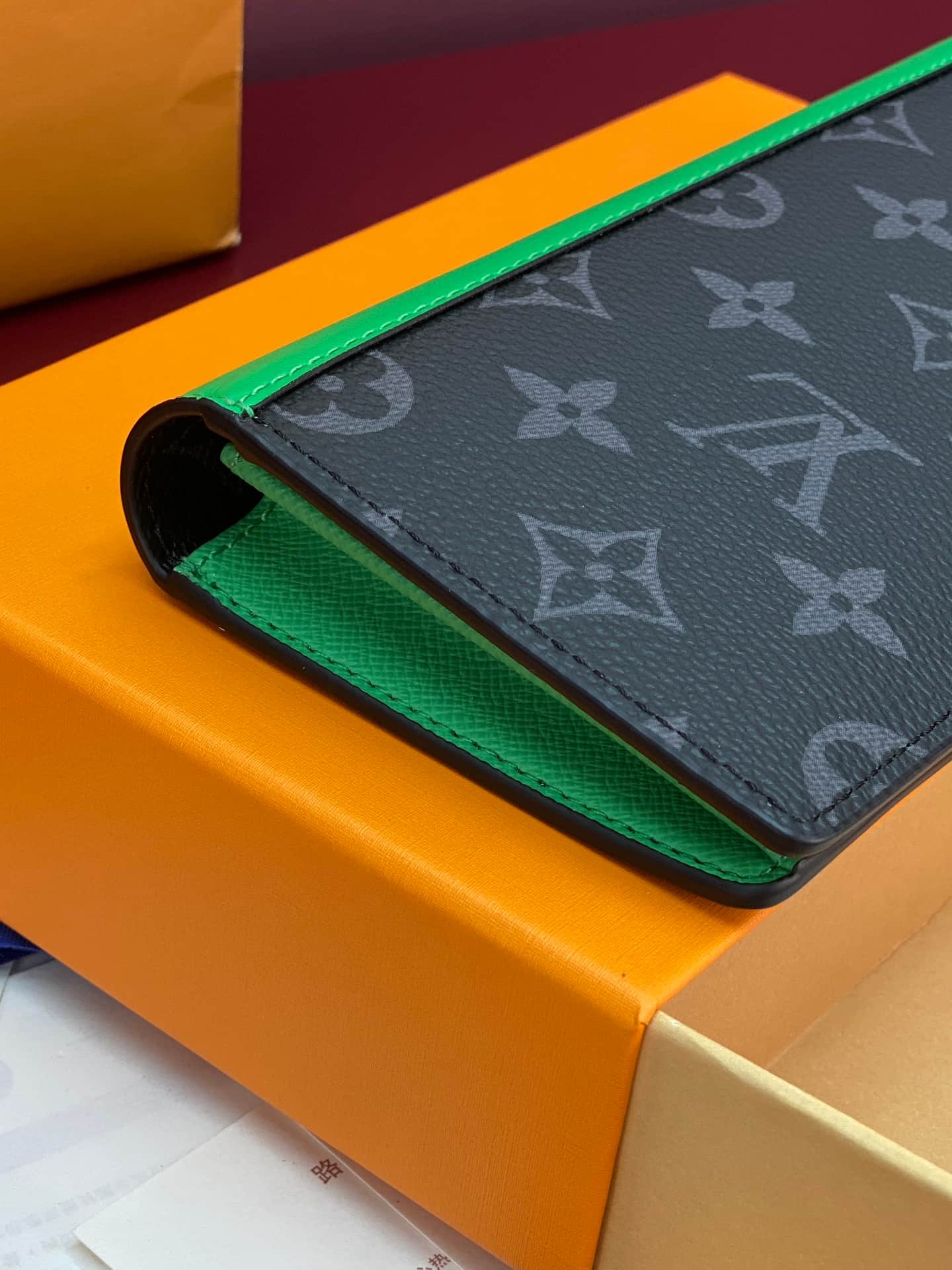 Louis Vuitton Brazza Wallet Monogram Eclipse coated canvas M25846 Bamboo Green High