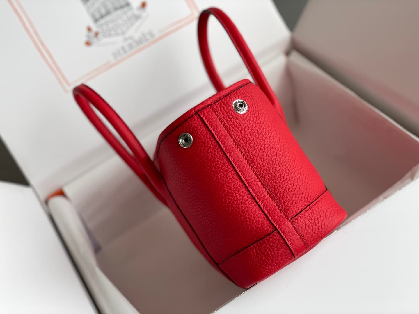 Hermes Garden Party 23 bag in Red Togo Leather WAX High