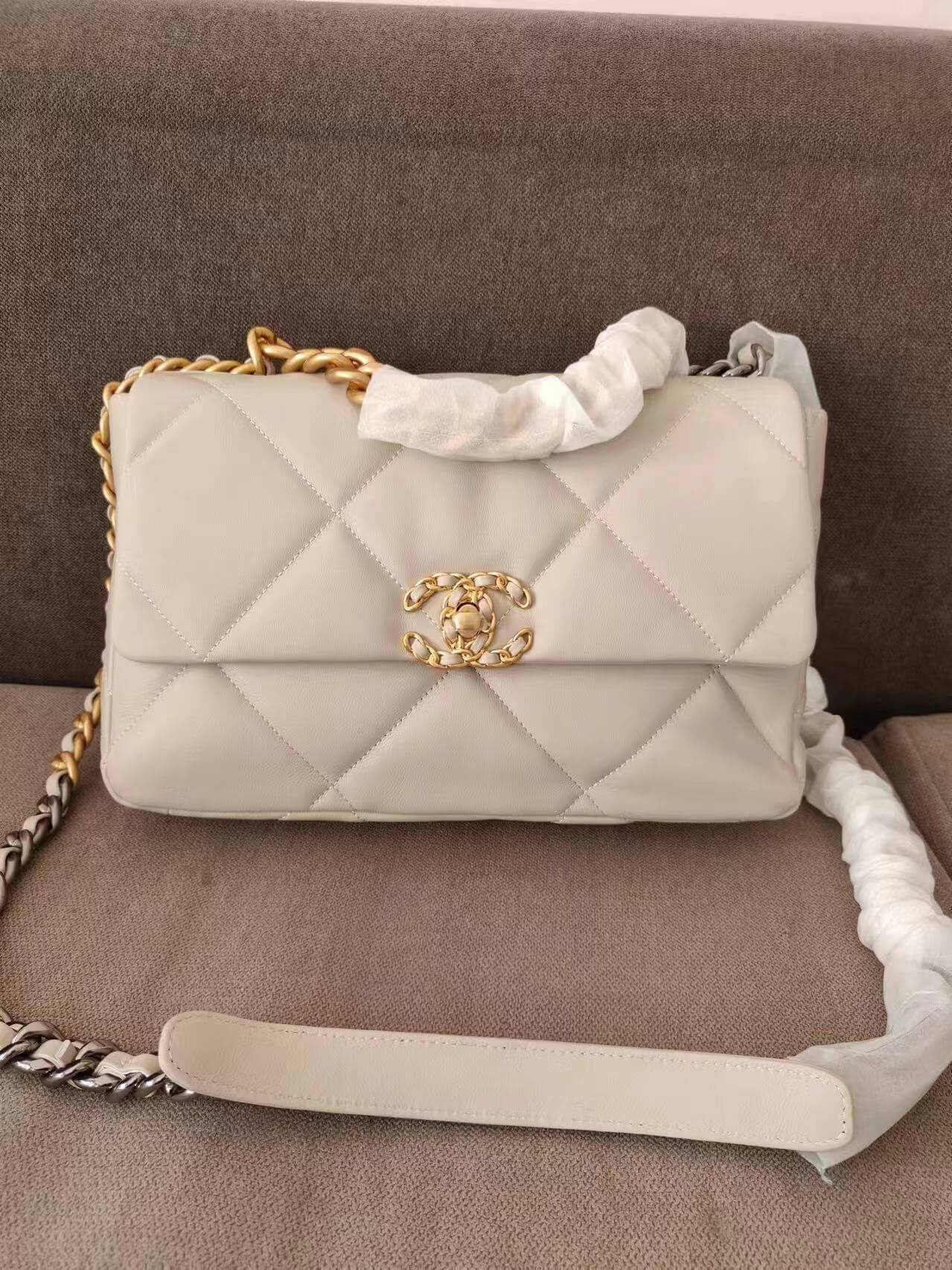 Large Chanel 19 Flap Bag Lambskin High