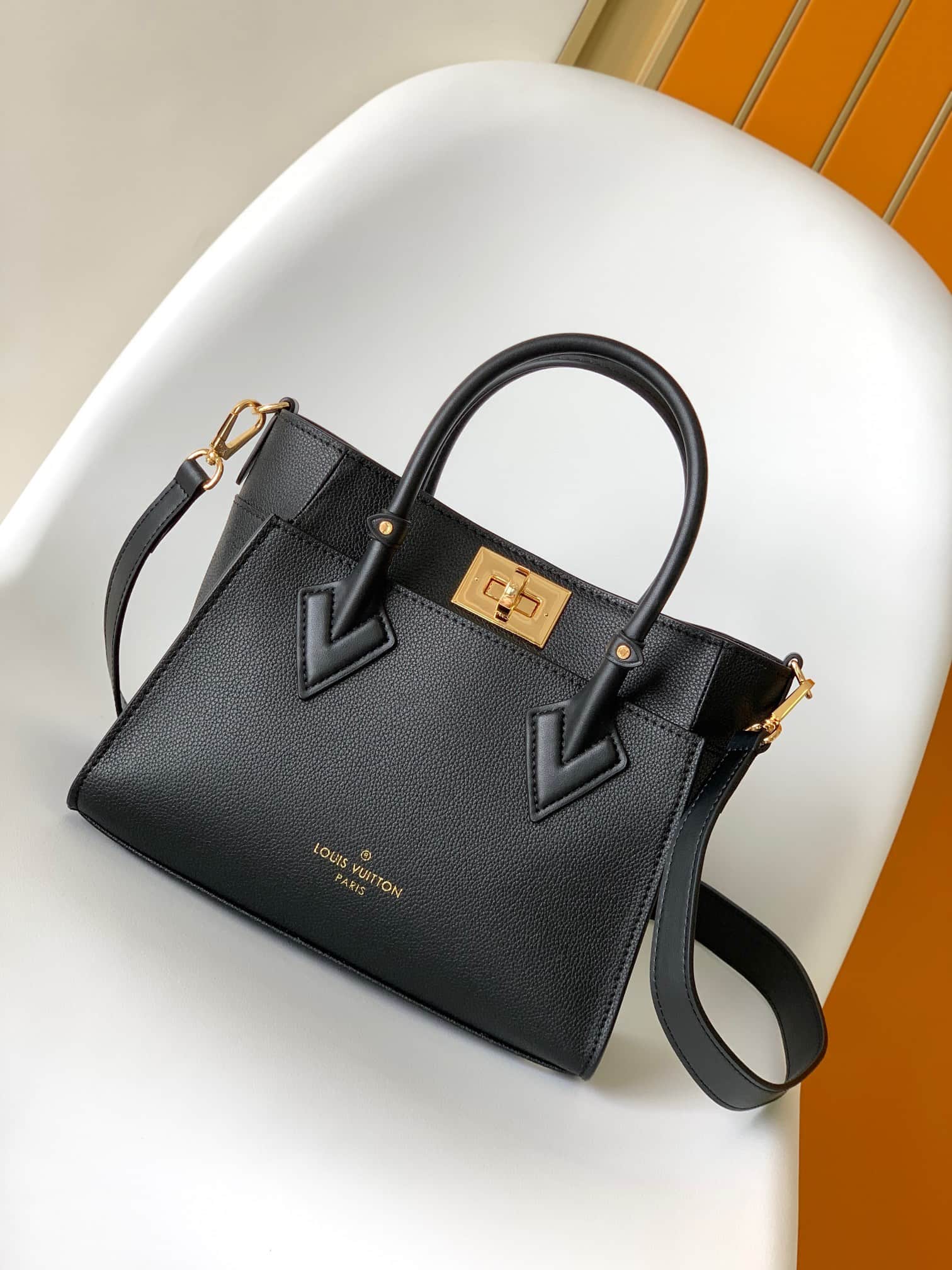 Louis Vuitton On My Side PM Black Calf leather and perforated calf leather M21546 High
