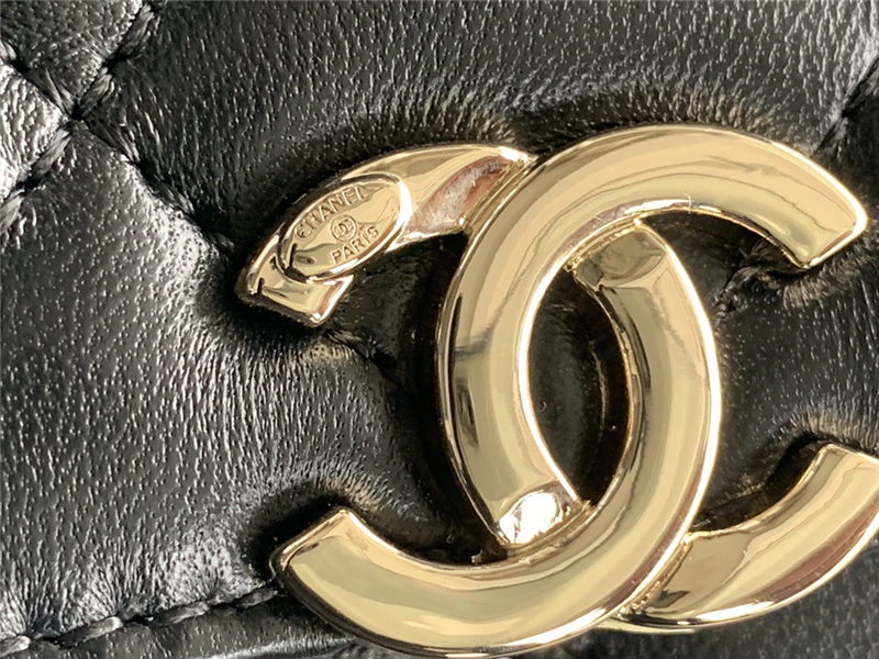 Chanel Wallet on Chain With Handle AP2844 Lambskin & Gold-Tone Metal Black A
