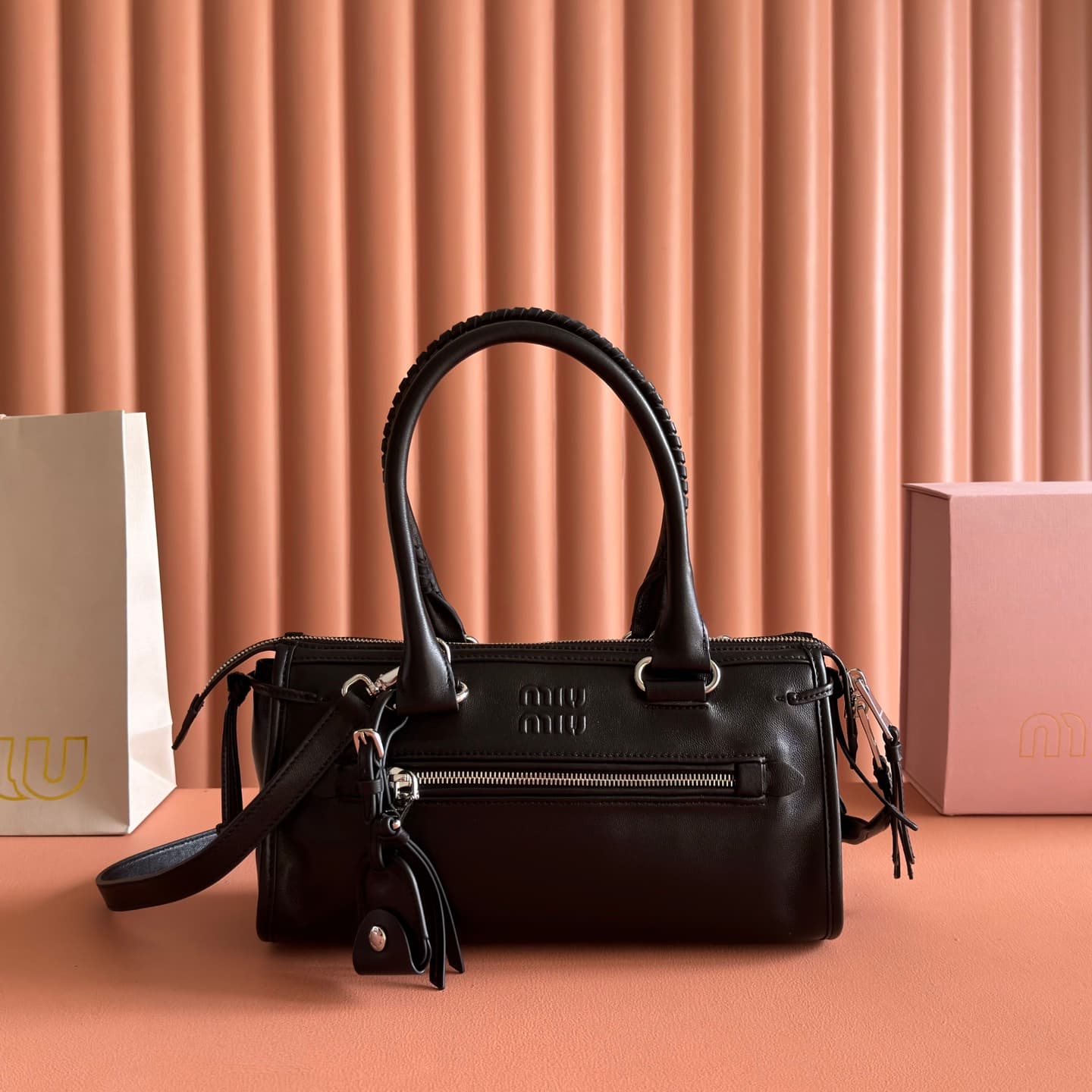 Miu Miu Arcadie bag Smooth Leather 5BA332 Black TOP